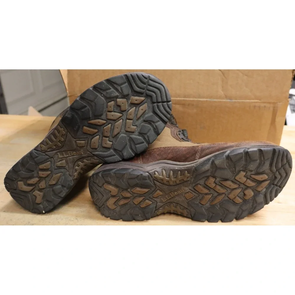 LL Bean BOA Technical Mens Brown Leather Waterproof Hunting Boots GoreTex Size 6